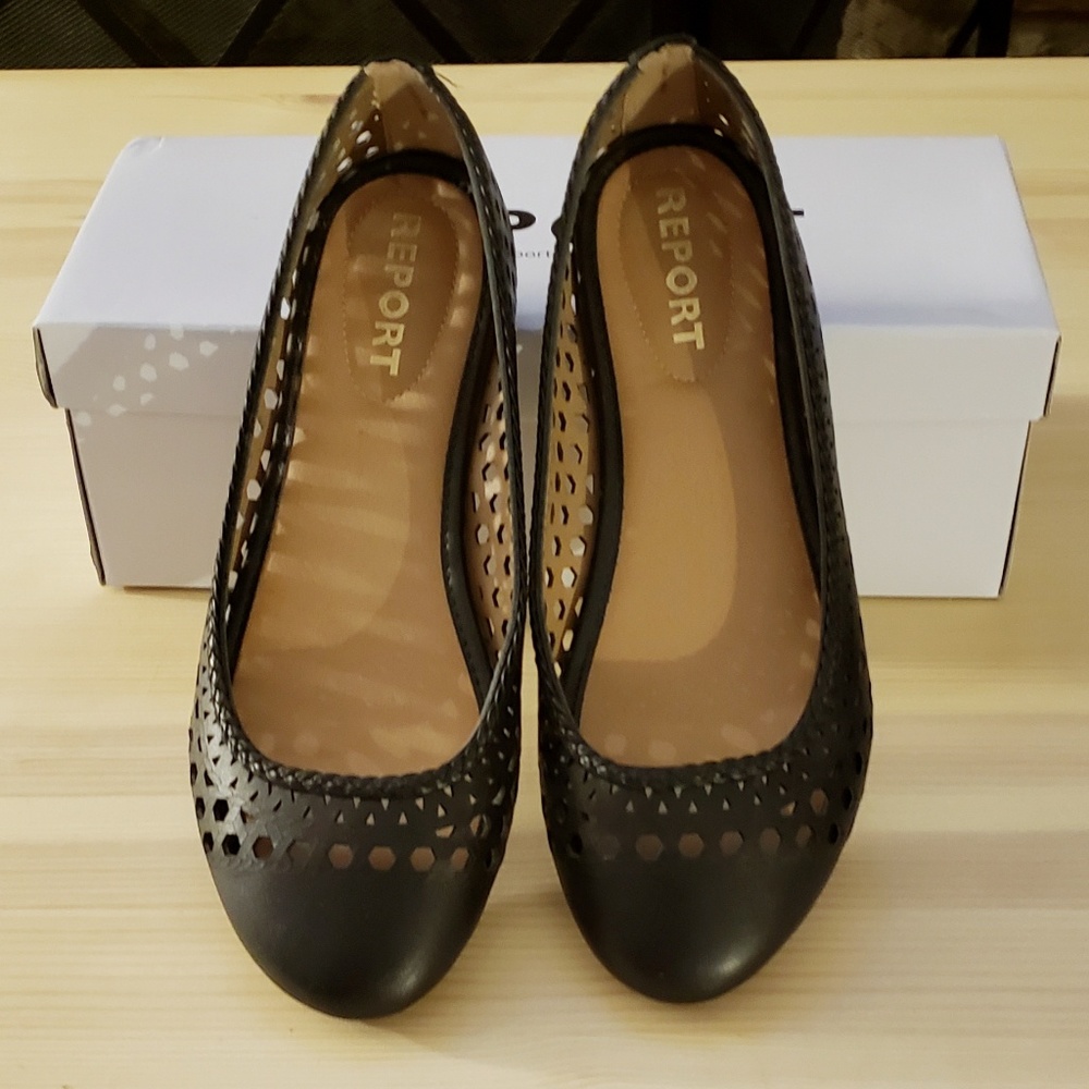 Black Laser-cut Flats
